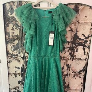 BCBG Max Azria Sea Green "Cynthia" Lace Dress, Size 0